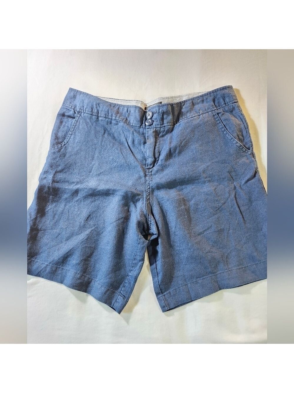 Jones Co Jones New York 100% Linen Navy Blue Shorts Sz 10